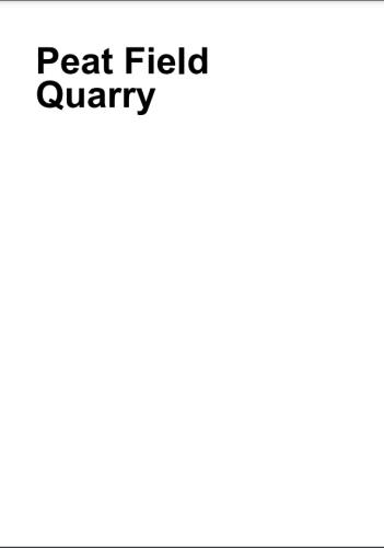 Cover of Peat Field Quarry